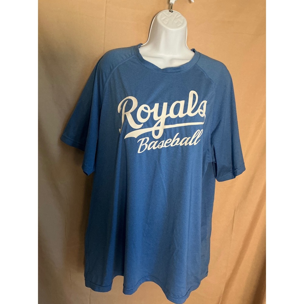 Mizuno Royals Baseball T Shirt Mens XL Blue Excellent Performance Raglan Tee